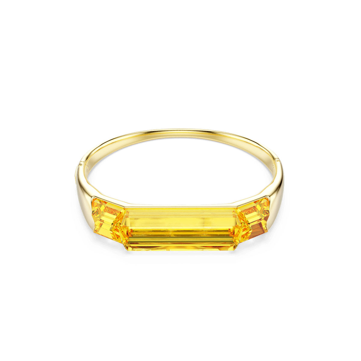 Lucent bangle, Yellow, Gold-tone plated