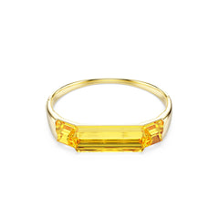 Lucent bangle, Yellow, Gold-tone plated