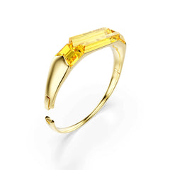 Lucent bangle, Yellow, Gold-tone plated