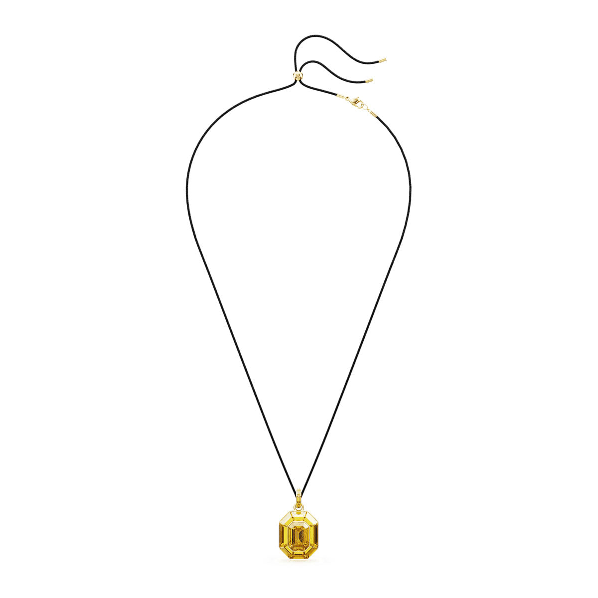 Lucent pendant, Octagon shape, Yellow, Gold-tone plated