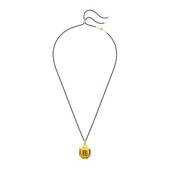 Lucent pendant, Octagon shape, Yellow, Gold-tone plated