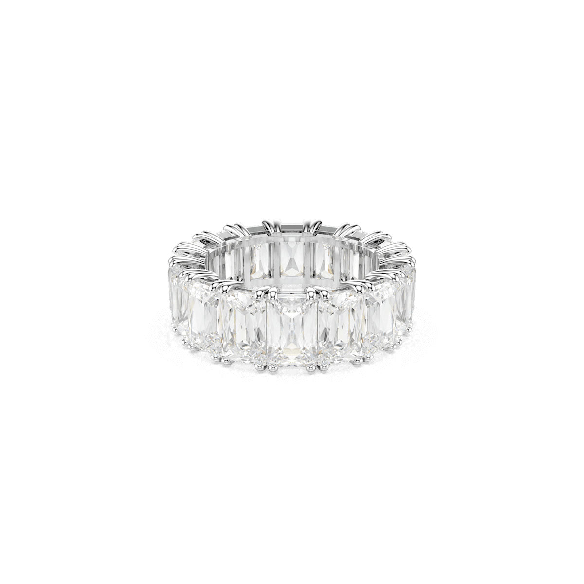 Matrix Vittore ring, Baguette cut, White, Rhodium plated
