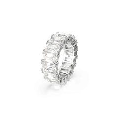 Matrix Vittore ring, Baguette cut, White, Rhodium plated