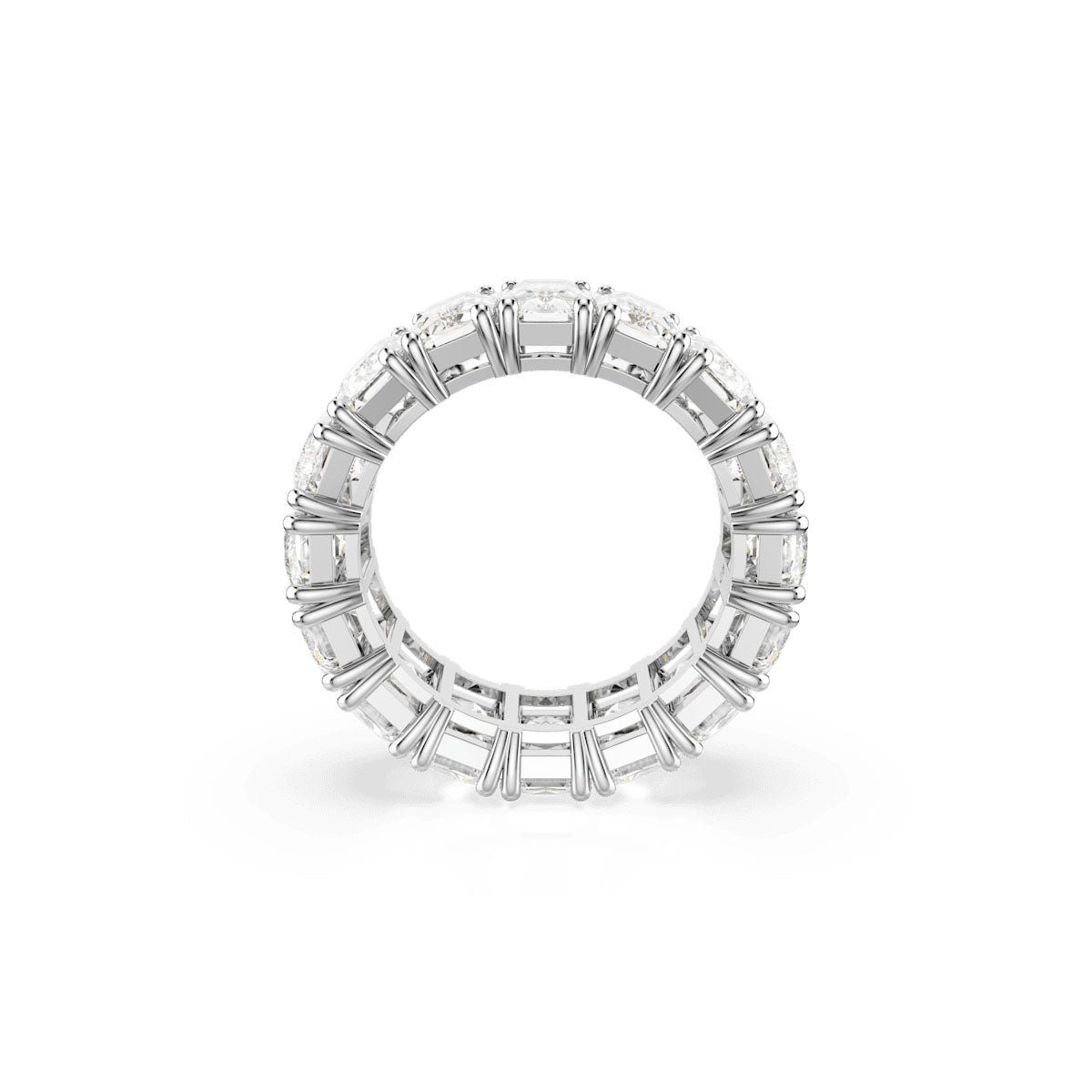 Matrix Vittore ring, Baguette cut, White, Rhodium plated