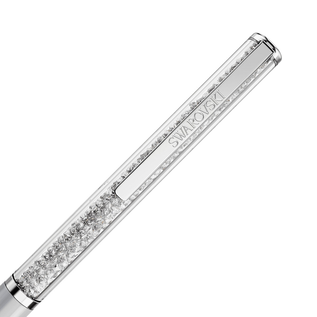 Crystalline Silk ballpoint pen, White, White lacquered, Chrome Plated