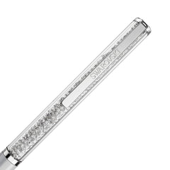 Crystalline Silk ballpoint pen, White, White lacquered, Chrome Plated