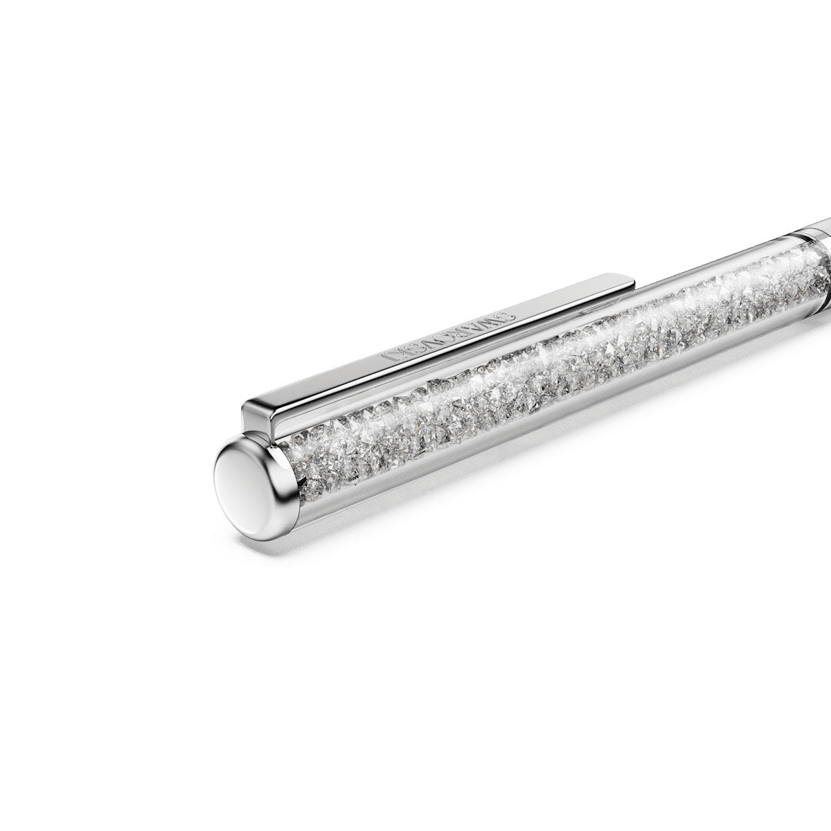 Crystalline Silk ballpoint pen, White, White lacquered, Chrome Plated