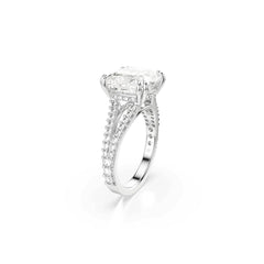 Stilla ring, Square cut, White, Silver-tone finish