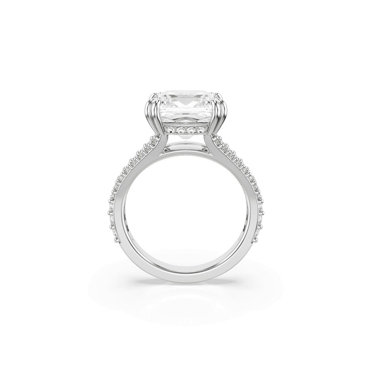 Stilla ring, Square cut, White, Silver-tone finish