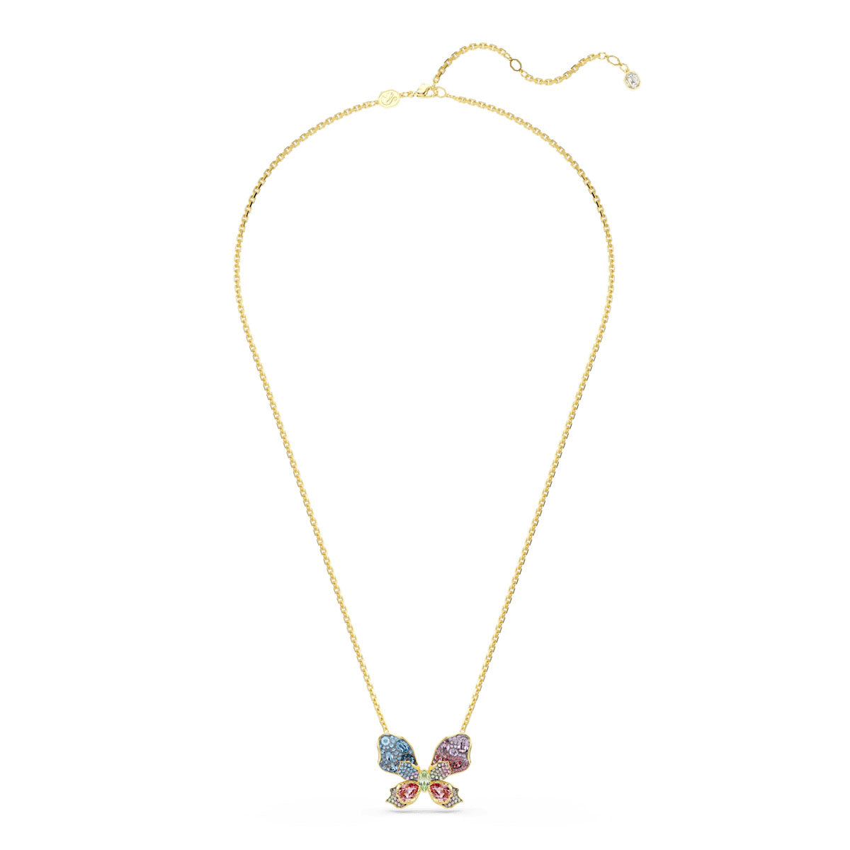 Idyllia pendant and brooch, Mixed cuts, Pavé, Butterfly, Multicolored, Mixed metal finish