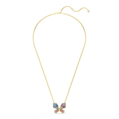 Idyllia pendant and brooch, Mixed cuts, Pavé, Butterfly, Multicolored, Mixed metal finish