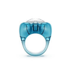 Dulcis cocktail ring, Heart cut, Pavé, Heart, Blue