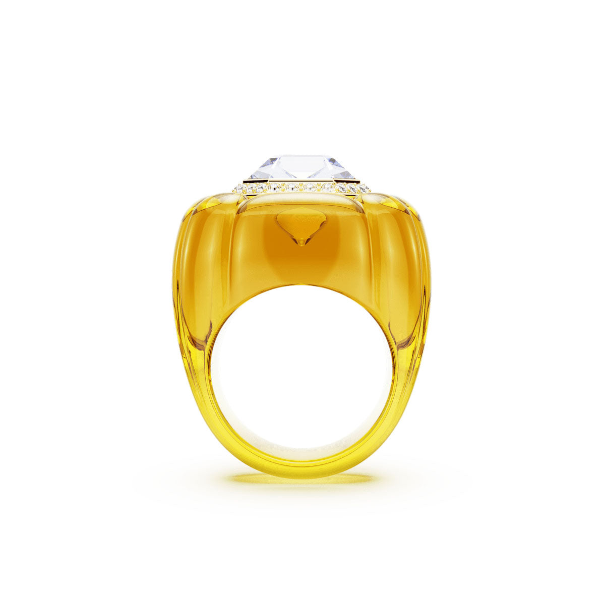 Dulcis cocktail ring, Cushion cut, Pavé, Yellow