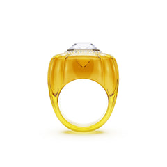 Dulcis cocktail ring, Cushion cut, Pavé, Yellow