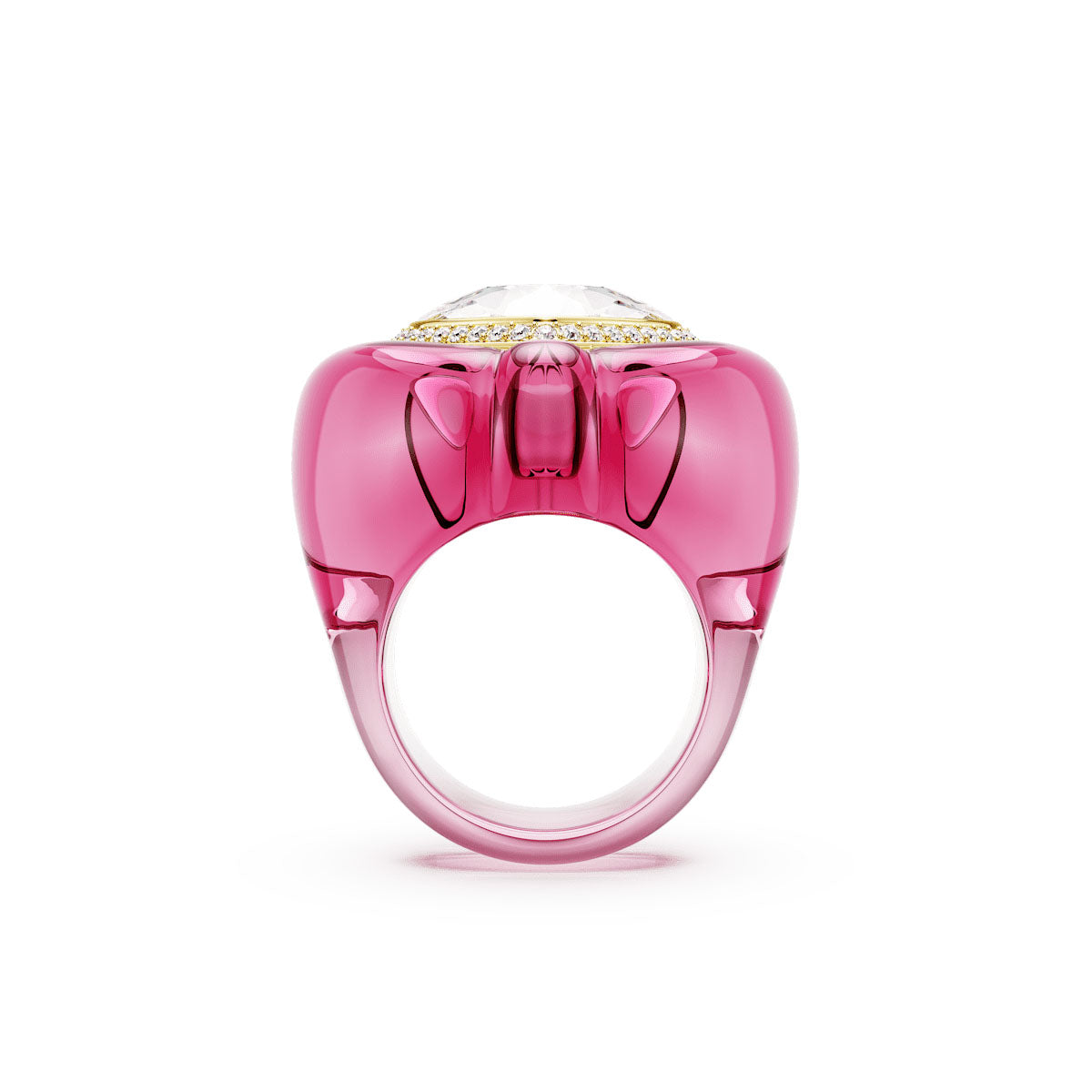 Dulcis cocktail ring, Heart cut, Pavé, Heart, Pink