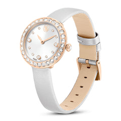 Matrix Tennis watch, Swiss Made, Leather strap, Gray, Rose gold-tone finish
