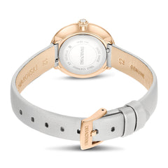 Matrix Tennis watch, Swiss Made, Leather strap, Gray, Rose gold-tone finish