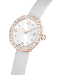 Matrix Tennis watch, Swiss Made, Leather strap, Gray, Rose gold-tone finish