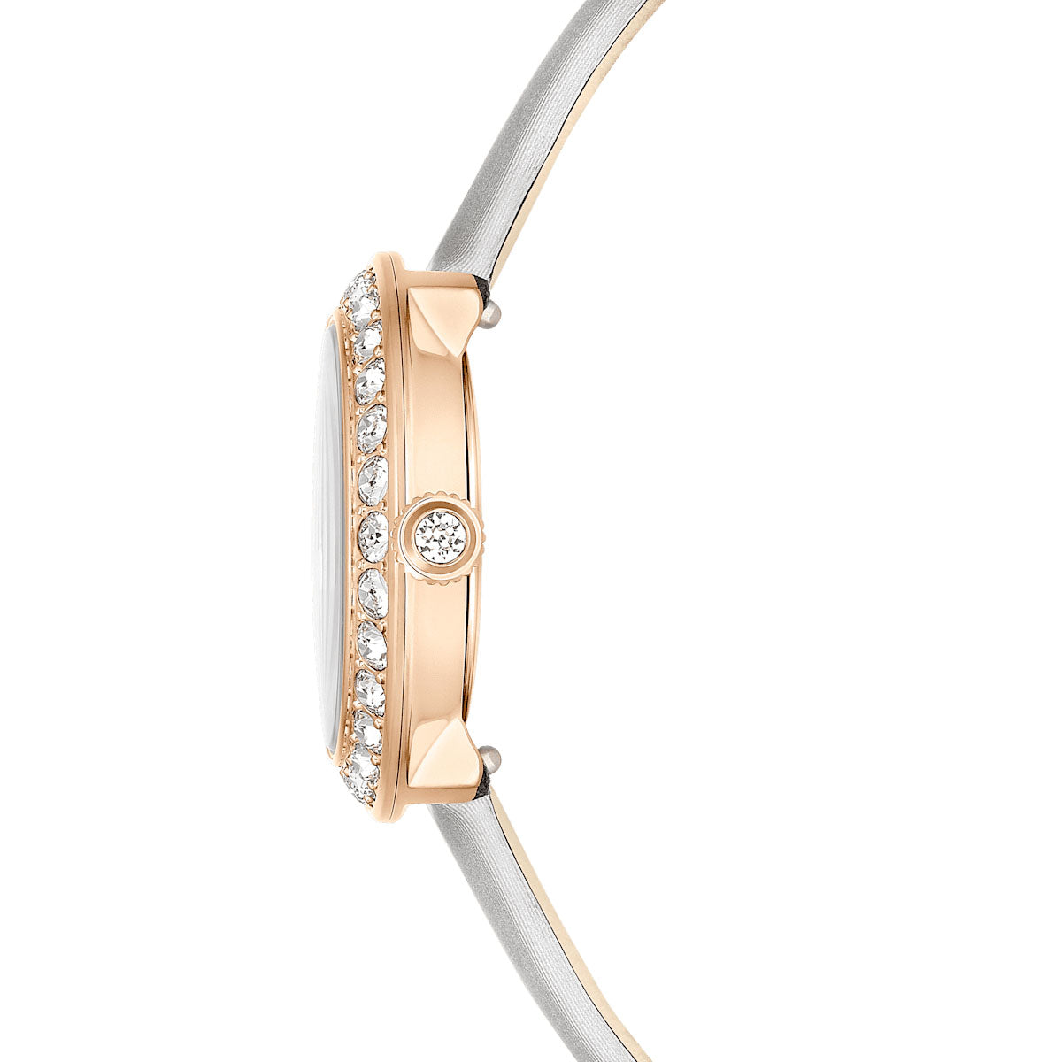 Matrix Tennis watch, Swiss Made, Leather strap, Gray, Rose gold-tone finish