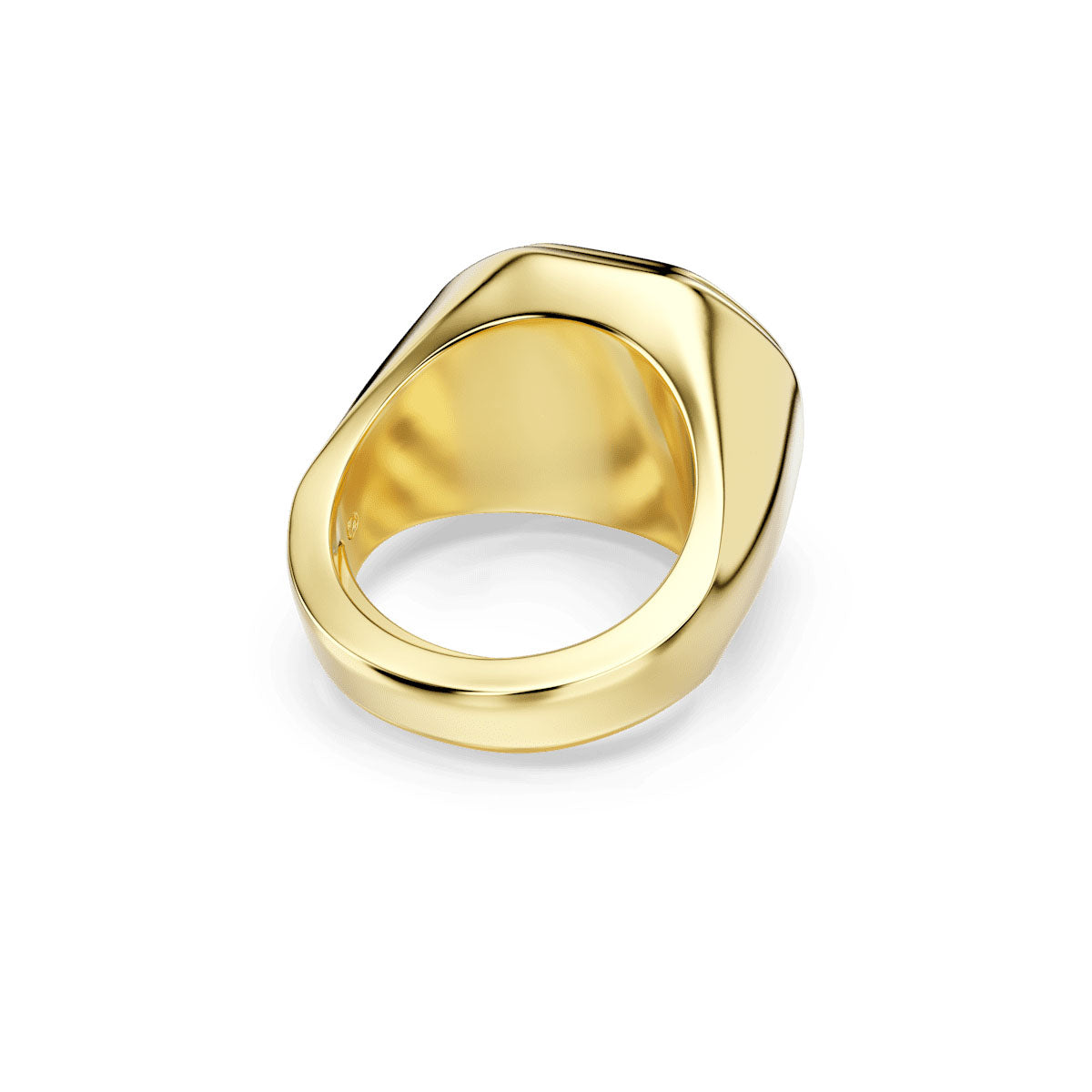 Chroma cocktail ring, Octagon cut, Blue, Gold-tone plated