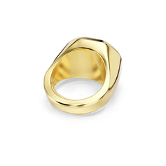 Chroma cocktail ring, Octagon cut, Blue, Gold-tone plated