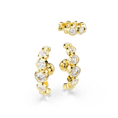 Imber ear cuff, Set (3), Round cut, White, Gold-tone plated