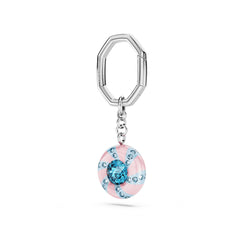 Dulcis key ring, Round cut, Multicolored, Rhodium plated