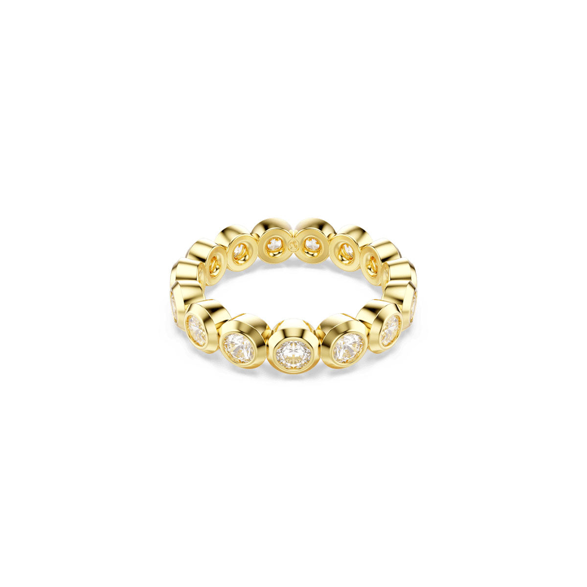 Imber ring, Round cut, White, Gold-tone plated