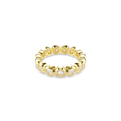 Imber ring, Round cut, White, Gold-tone plated