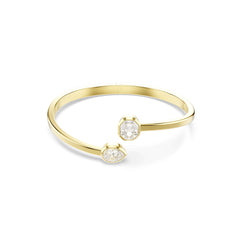 Imber bangle, Mixed cuts, White, Gold-tone plated