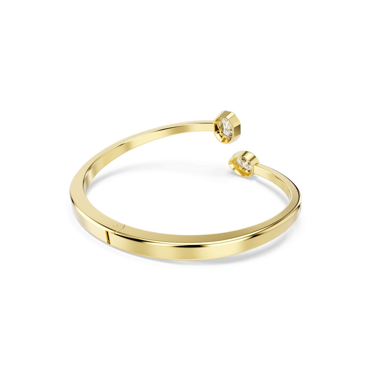 Imber bangle, Mixed cuts, White, Gold-tone plated