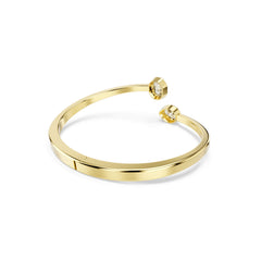 Imber bangle, Mixed cuts, White, Gold-tone plated