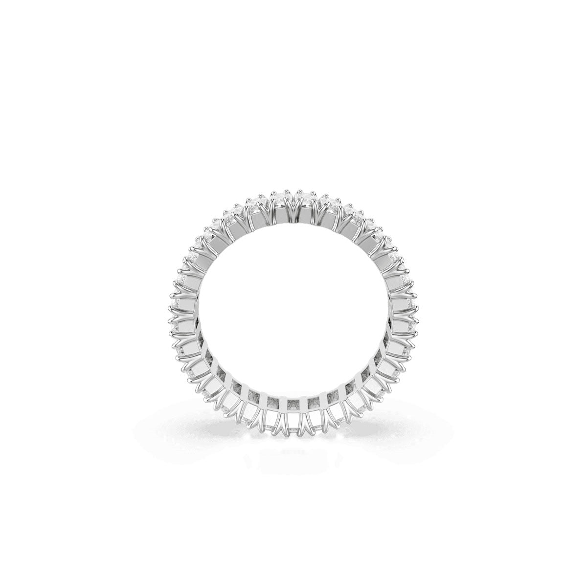 Matrix ring, Baguette cut, White, Silver-tone finish