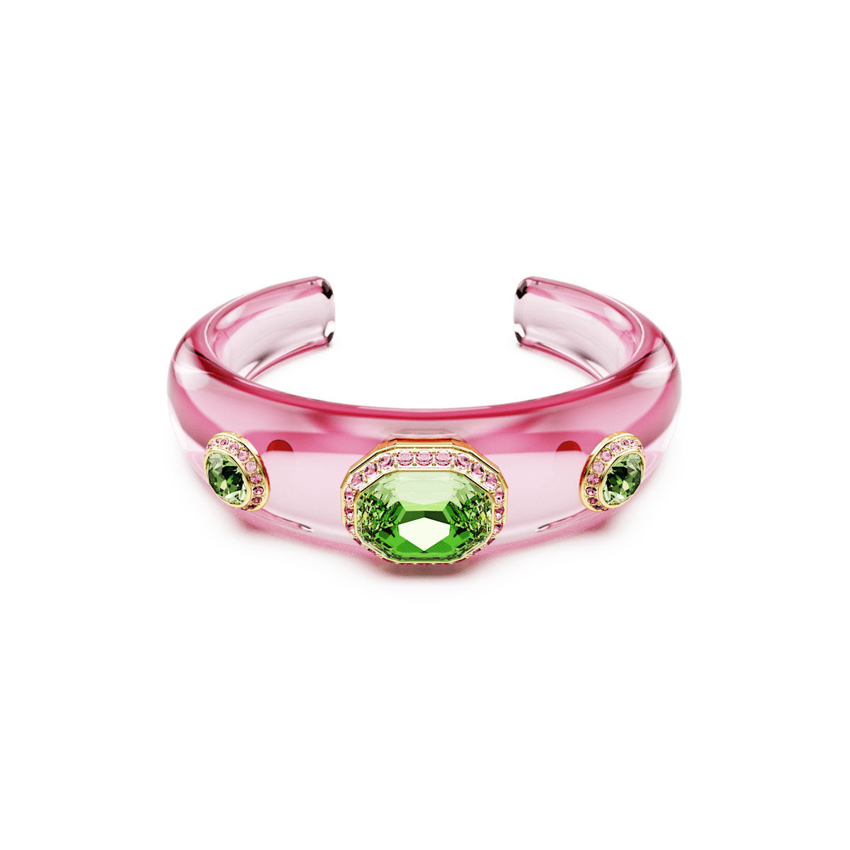 Dulcis cuff, Mixed cuts, Multicolored, Gold-tone plated