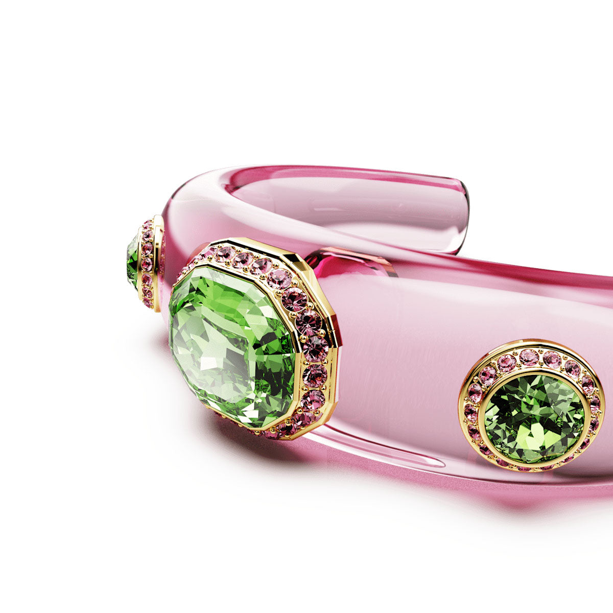 Dulcis cuff, Mixed cuts, Multicolored, Gold-tone plated