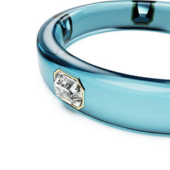 Dulcis bangle, Octagon cut, Blue, Gold-tone plated