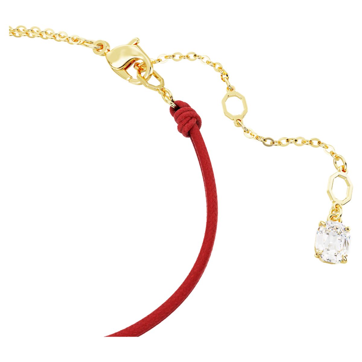 Snake bracelet, Crystal pearl, Mixed cuts, Year of the Snake, Red, Gold-tone plated