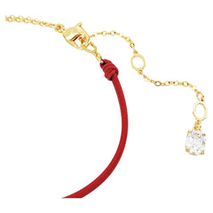 Snake bracelet, Crystal pearl, Mixed cuts, Year of the Snake, Red, Gold-tone plated