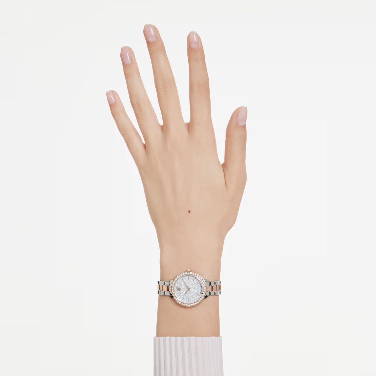 Matrix 3-link watch Swiss Made, Metal bracelet, Silver tone, Rose gold-tone finish