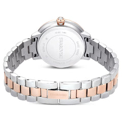 Matrix 3-link watch Swiss Made, Metal bracelet, Silver tone, Rose gold-tone finish