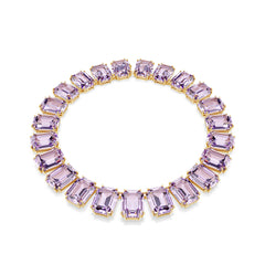 Millenia Tennis necklace, Octagon cut, Purple, Gold-tone plated