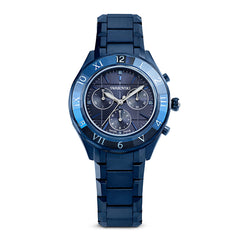 Watch, 39mm, Swiss Made, Metal bracelet, Blue, Blue finish