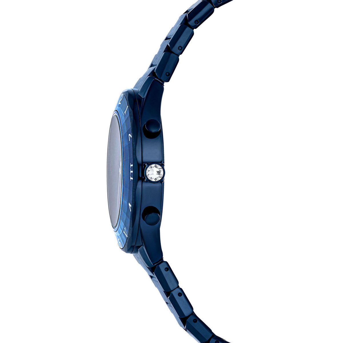 Watch, 39mm, Swiss Made, Metal bracelet, Blue, Blue finish