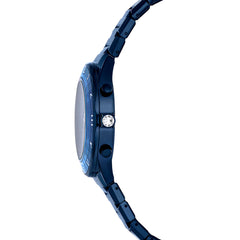 Watch, 39mm, Swiss Made, Metal bracelet, Blue, Blue finish