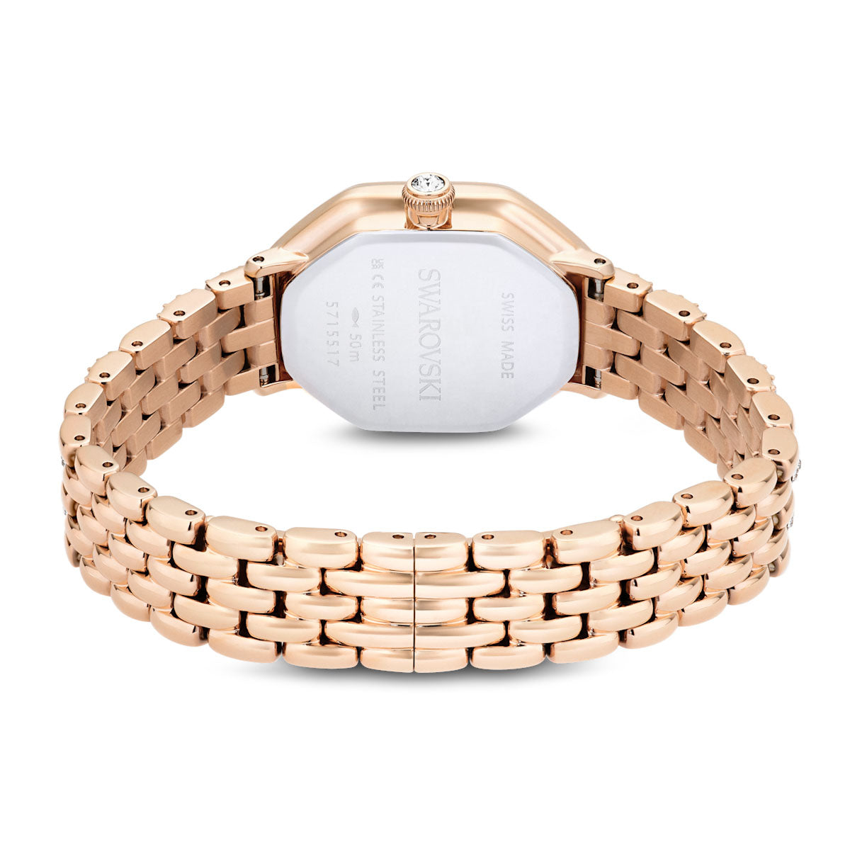 Dextera Octagon watch, Swiss Made, Metal bracelet, Gold tone, Rose gold-tone finish