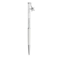Crystalline Silk ballpoint pen, White, White lacquered, Chrome plated