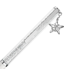 Crystalline Silk ballpoint pen, White, White lacquered, Chrome plated