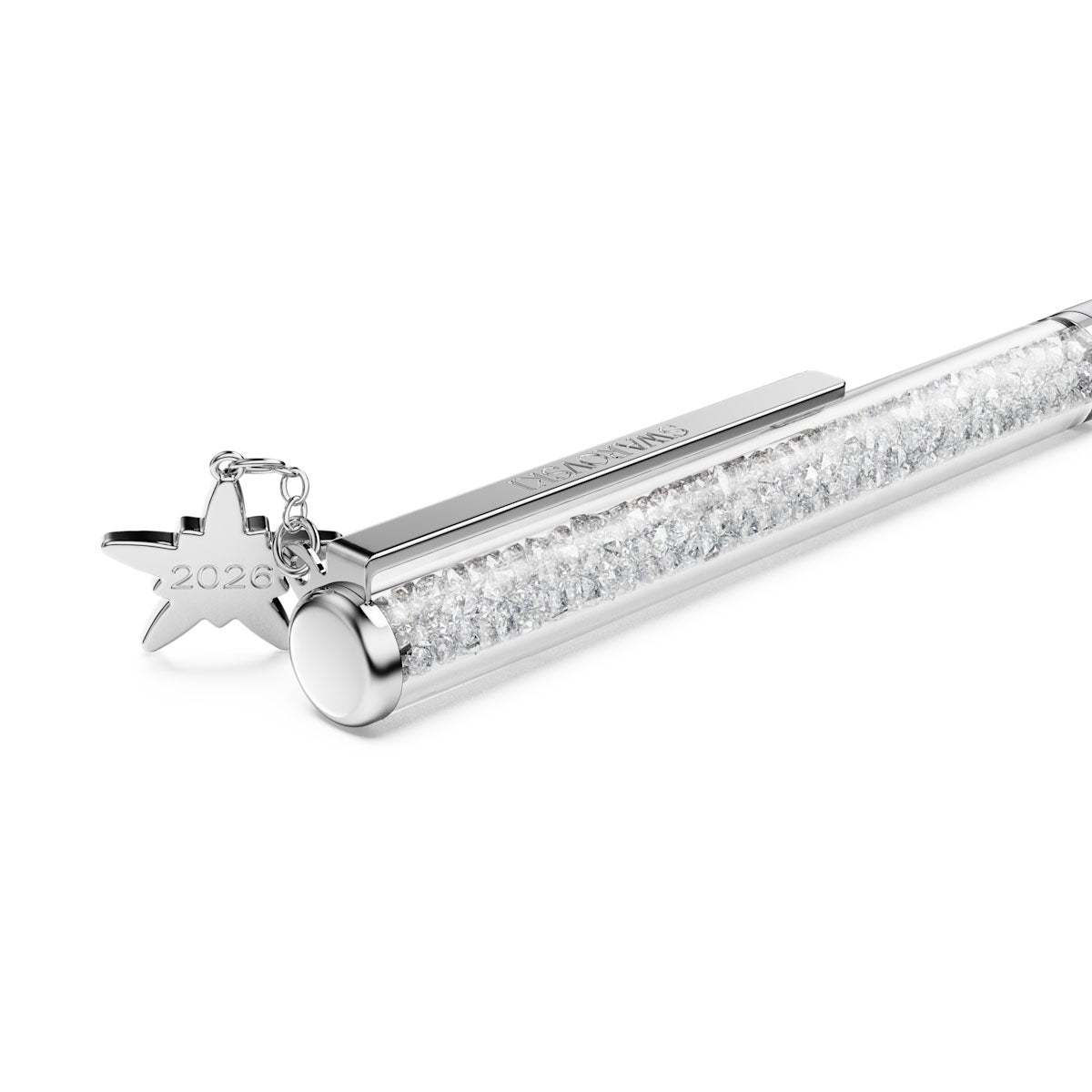 Crystalline Silk ballpoint pen, White, White lacquered, Chrome plated