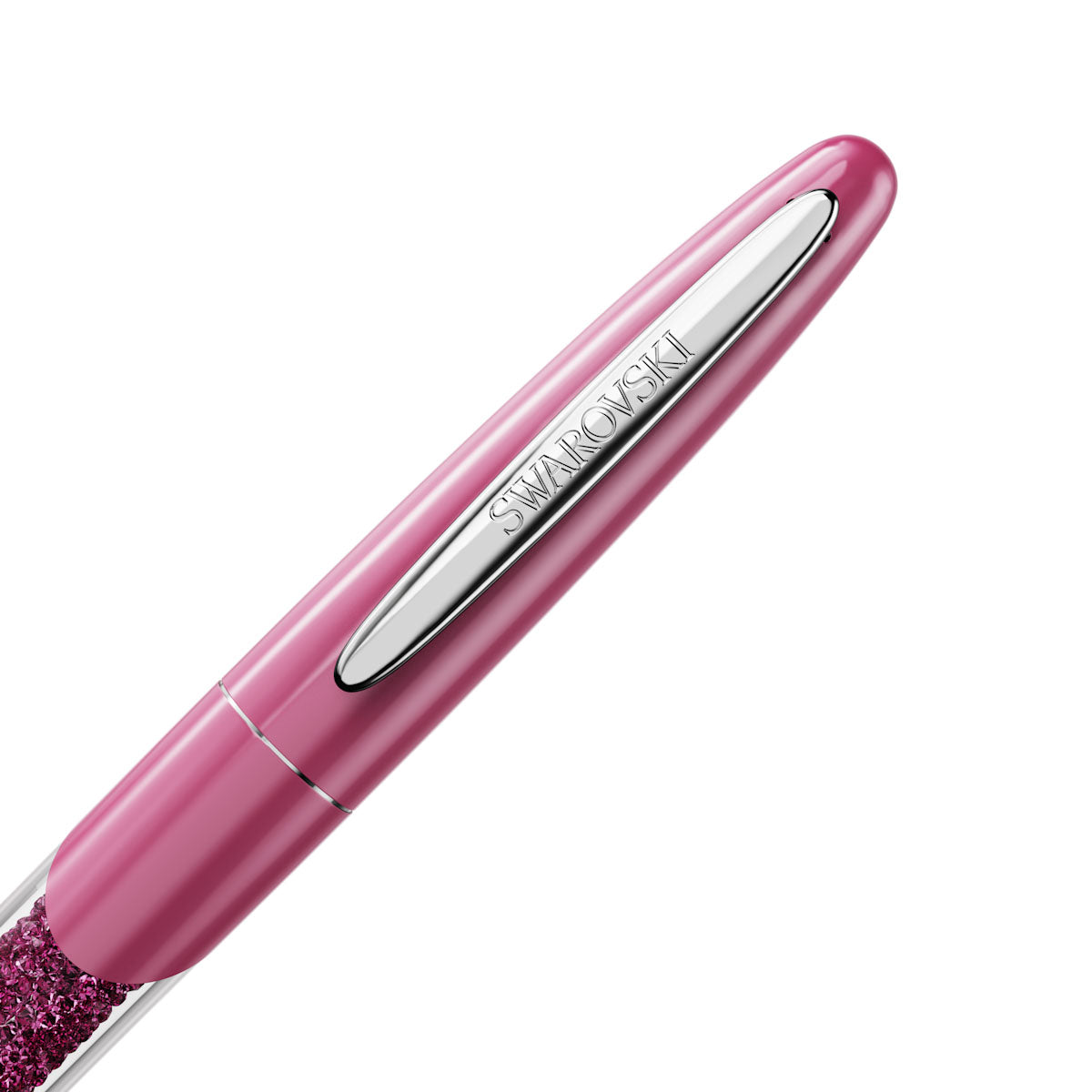 Crystalline Nova rollerball pen, Pink, Chrome plated