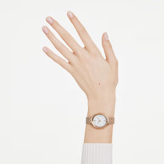 Imber oval watch Swiss Made, Metal bracelet, Gold tone, Rose gold-tone finish